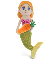 DolliBu Happy Easter Super Soft Plush Green Mermaid with Carrot Plush - 14 Inch