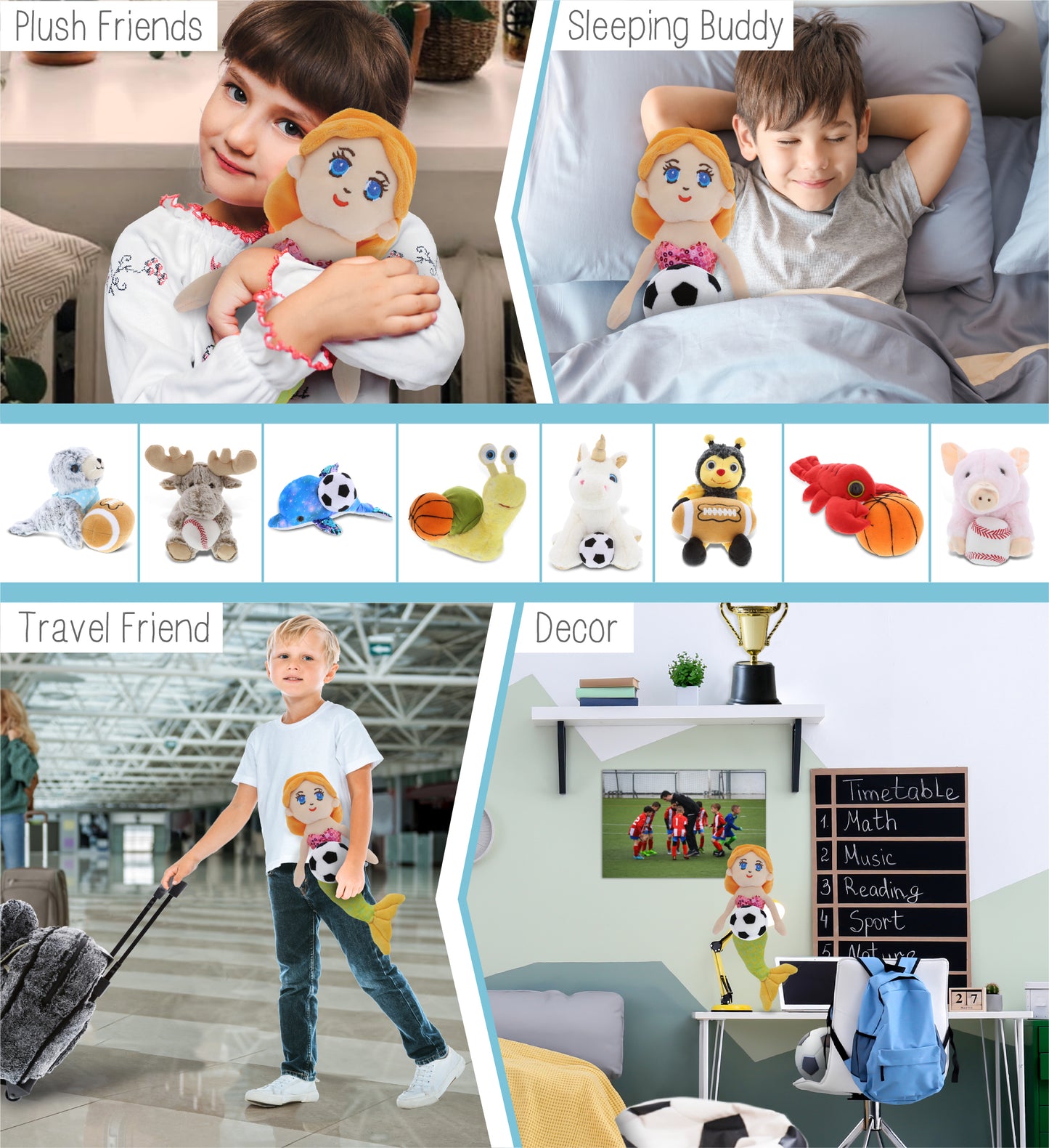 SUPER-SOFT PLUSH - GREEN MERMAID