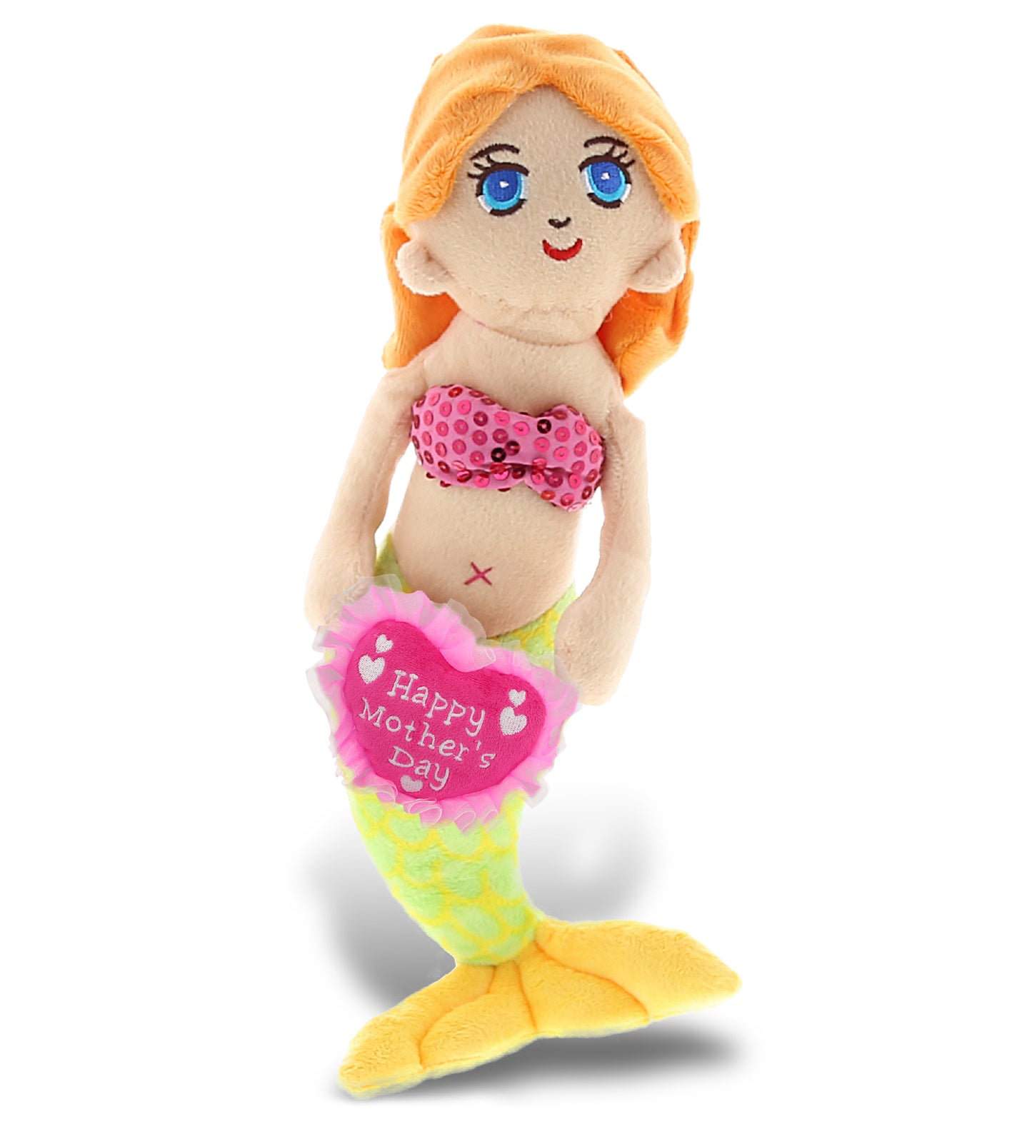 PLUSH MOTHERS DAY HEART - SUPER-SOFT PLUSH - GREEN MERMAID
