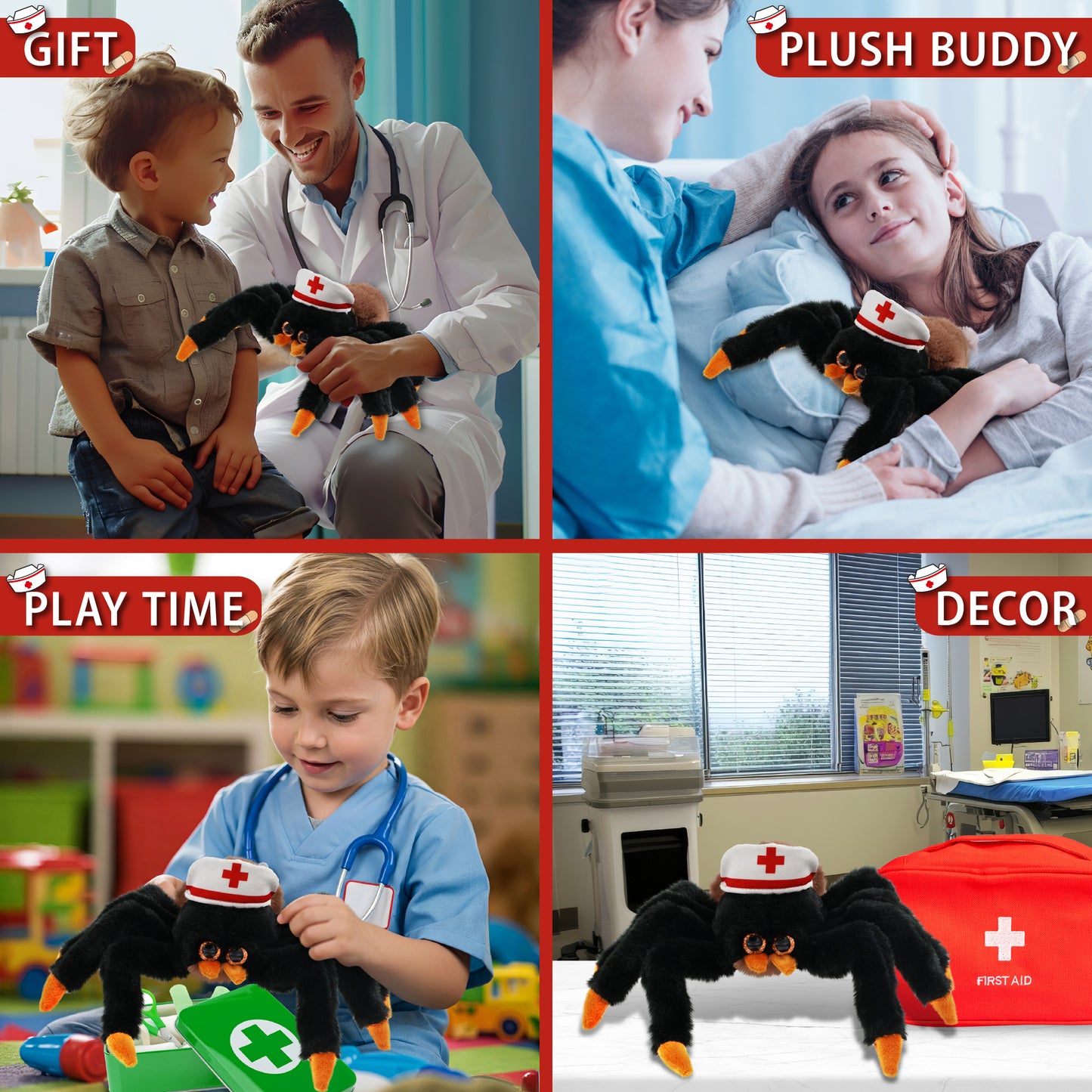 SUPER-SOFT PLUSH - WILD TARANTULA SPIDER 7" NURSE