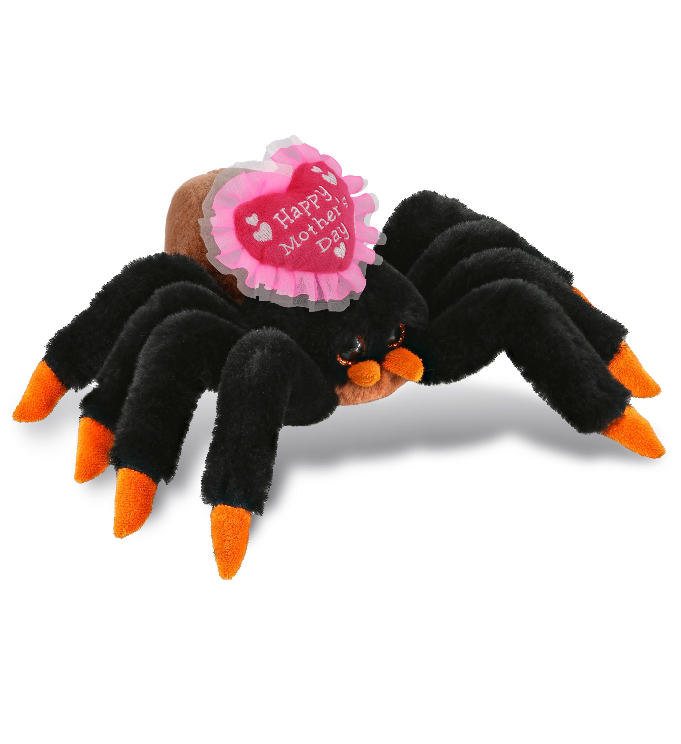 PLUSH MOTHERS DAY HEART - SUPER-SOFT PLUSH - WILD TARANTULA SPIDER 7"