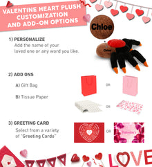 PLUSH I LOVE YOU RED HEART - SUPER-SOFT PLUSH - WILD TARANTULA SPIDER 7"