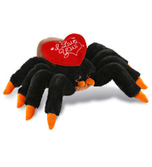 PLUSH I LOVE YOU RED HEART - SUPER-SOFT PLUSH - WILD TARANTULA SPIDER 7"