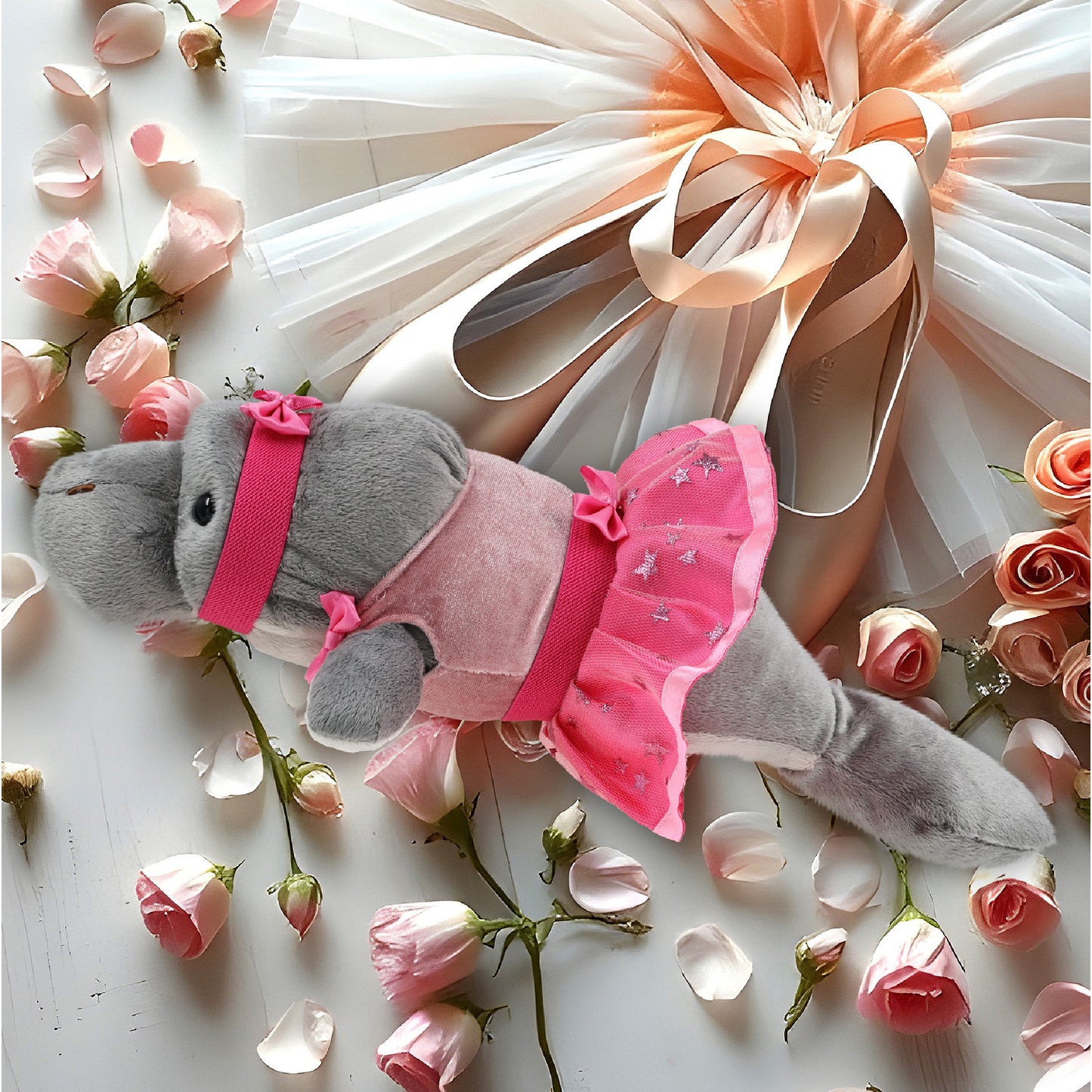 WILD COLLECTION PLUSH - 15" GREY MANATEE BALLERINA