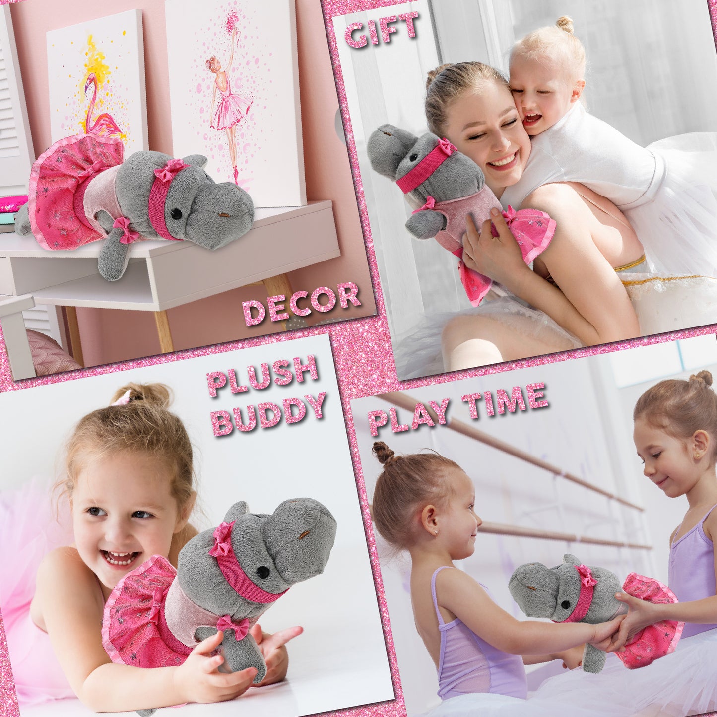 WILD COLLECTION PLUSH - 15" GREY MANATEE BALLERINA