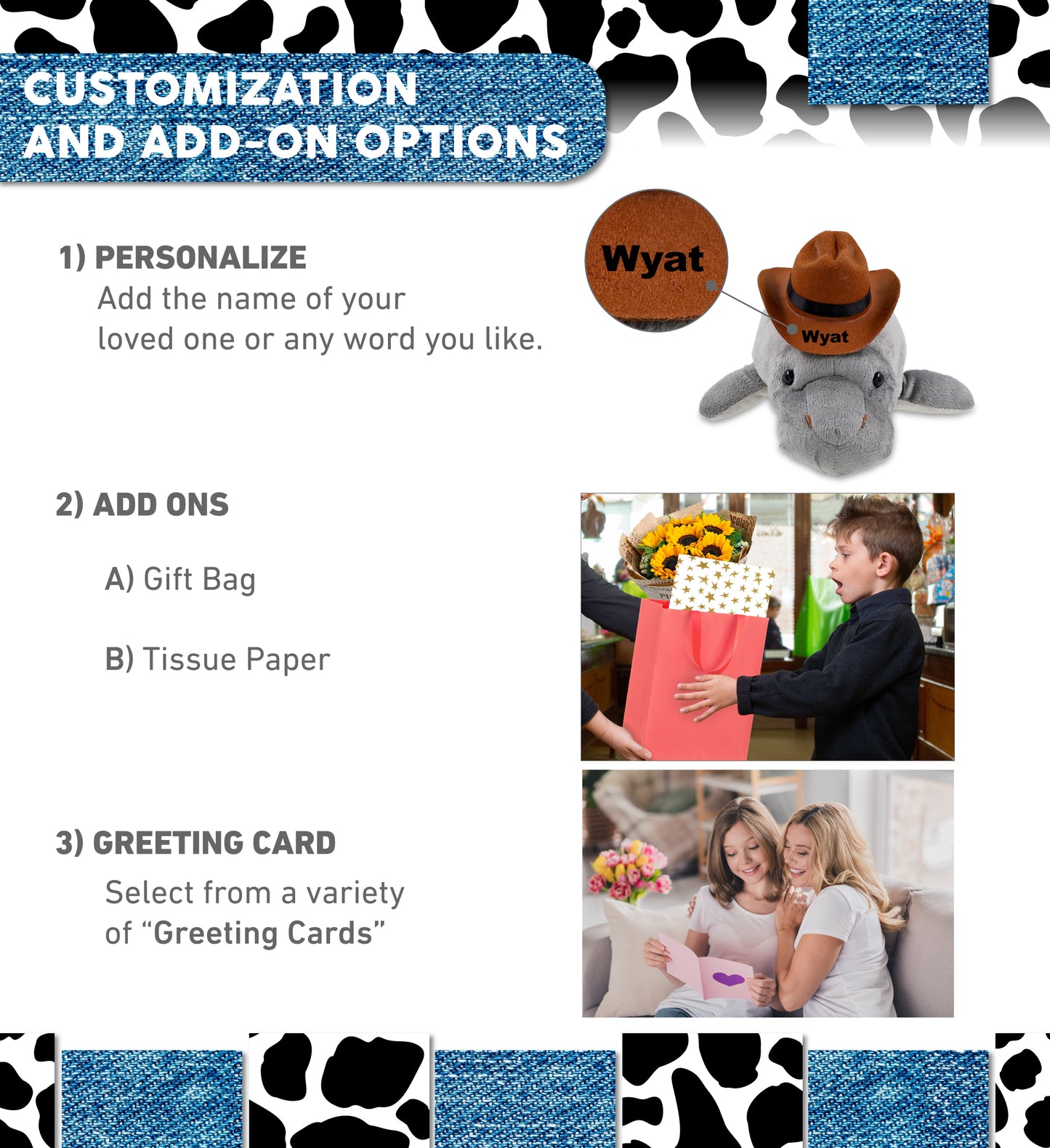 WILD COLLECTION PLUSH - 15" GREY MANATEE COWBOY DRESS UP