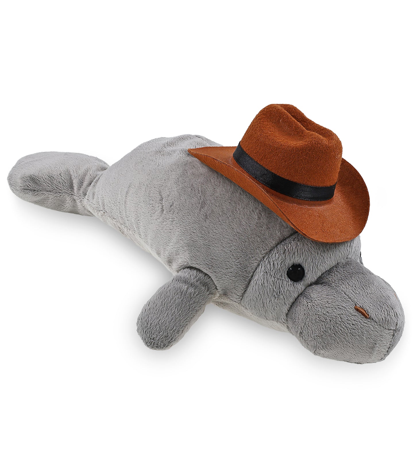 WILD COLLECTION PLUSH - 15" GREY MANATEE COWBOY DRESS UP