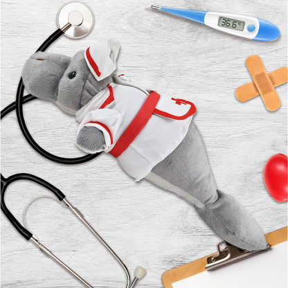 WILD COLLECTION PLUSH - 15" GREY MANATEE NURSE