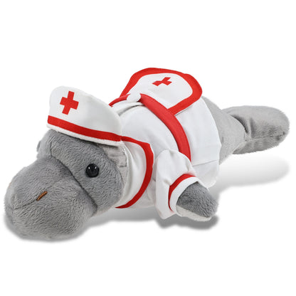 WILD COLLECTION PLUSH - 15" GREY MANATEE NURSE