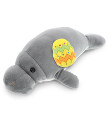 DolliBu Super Soft Grey Manatee with Yellow Easter Egg Plush Toy - 15 Inches