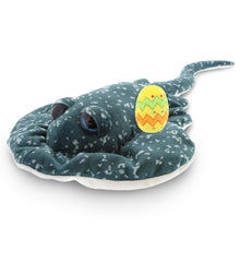 DolliBu Super Soft Spotted Grey Ray with Yellow Easter Egg Plush - 18.5 Inches
