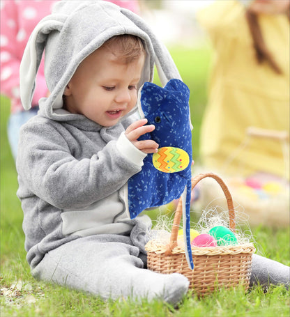DolliBu Wild Collection Spotted Blue Ray with Yellow Easter Egg Plush - 17 Inch