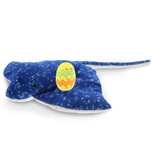 DolliBu Wild Collection Spotted Blue Ray with Yellow Easter Egg Plush - 17 Inch