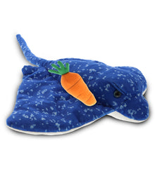 DolliBu Happy Easter Super Soft Plush Spotted Blue Ray with Carrot - 17 Inches