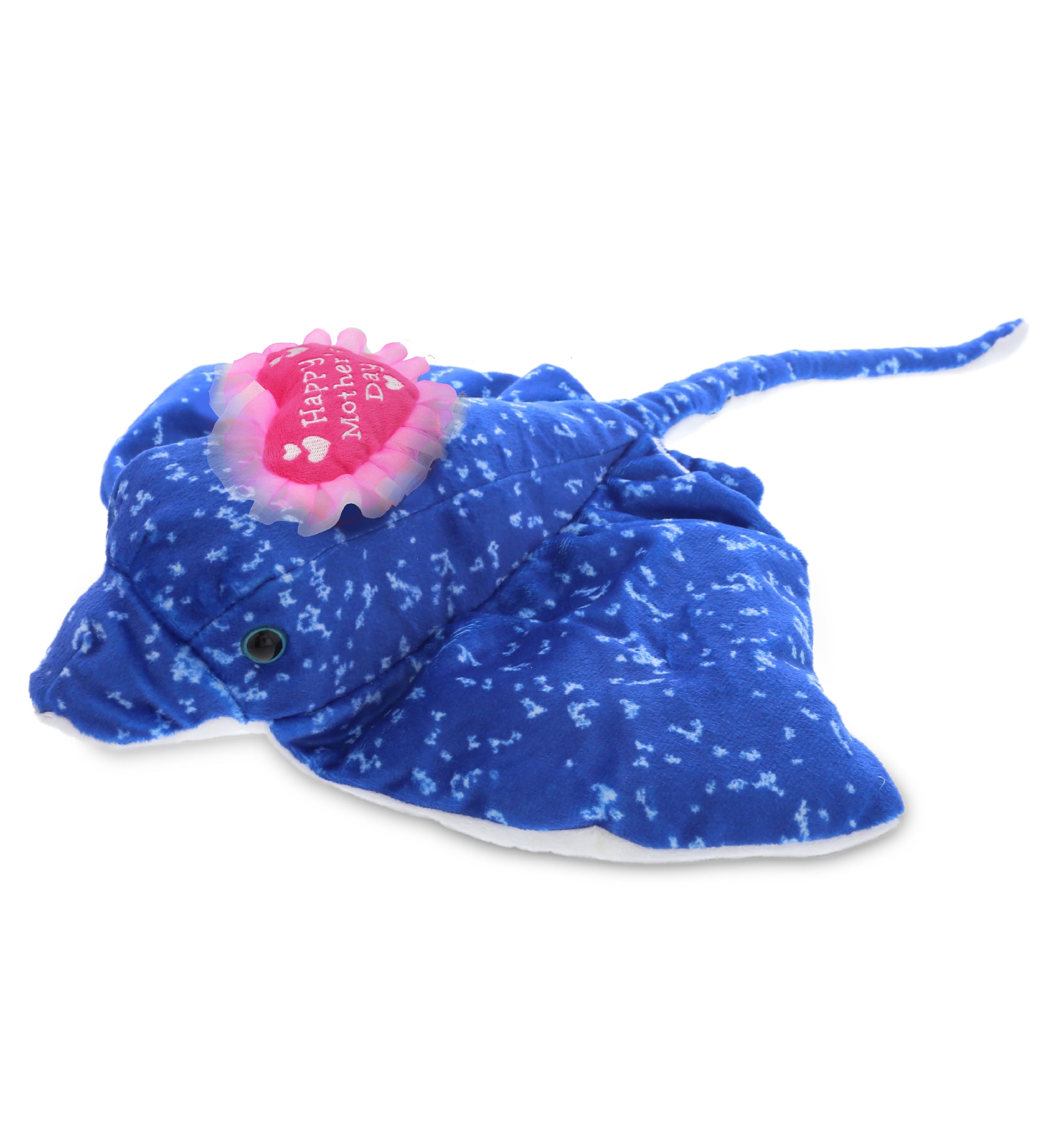PLUSH MOTHERS DAY HEART - WILD COLLECTION PLUSH - 17" SPOTTED BLUE RAY