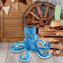 WILD COLLECTION PLUSH - 16" BLUE OCTOPUS COWBOY DRESS UP