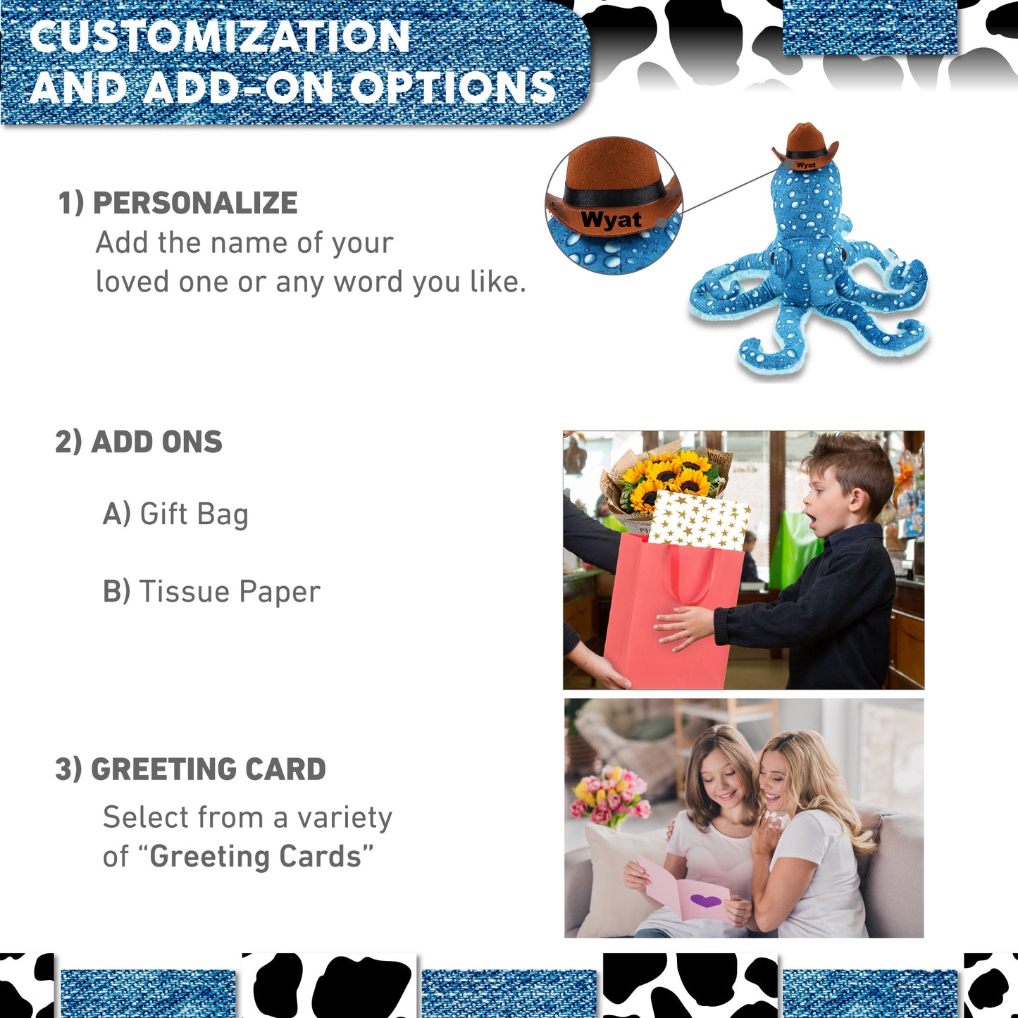 WILD COLLECTION PLUSH - 16" BLUE OCTOPUS COWBOY DRESS UP