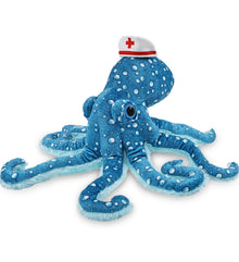 WILD COLLECTION PLUSH - 16" BLUE OCTOPUS With NURSE Dress-Up