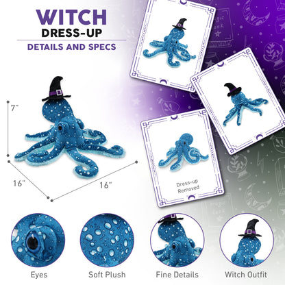 WILD COLLECTION PLUSH - 16" BLUE OCTOPUS WITCH