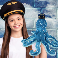 WILD COLLECTION PLUSH - 16" BLUE OCTOPUS WITH PILOT DRESS UP