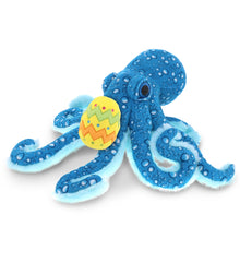 DolliBu Wild Collection Blue Octopus with Yellow Easter Egg Plush - 16 Inches
