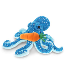 DolliBu Happy Easter Super Soft Plush Blue Octopus with Carrot Plush - 16 Inch