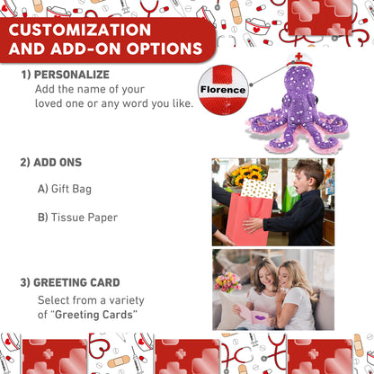 WILD COLLECTION PLUSH - 12" PURPLE OCTOPUS NURSE