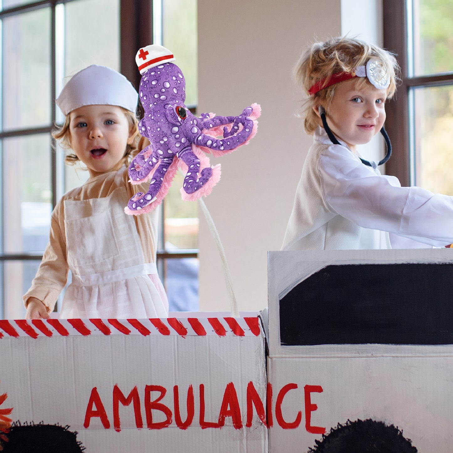 WILD COLLECTION PLUSH - 12" PURPLE OCTOPUS NURSE