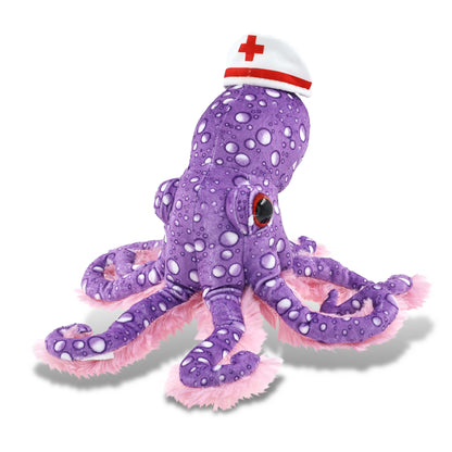 WILD COLLECTION PLUSH - 12" PURPLE OCTOPUS NURSE