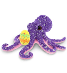 DolliBu Wild Collection Purple Octopus with Yellow Easter Egg Plush - 12 Inches