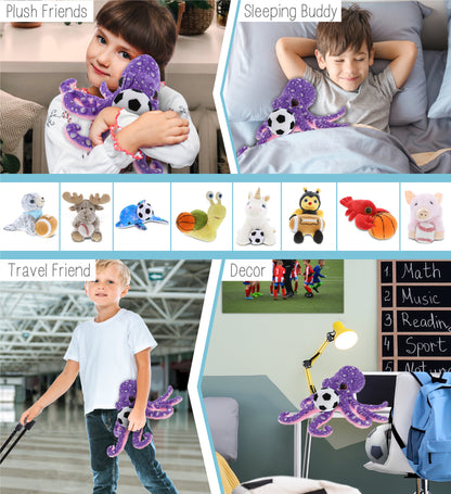 WILD COLLECTION PLUSH - 12" PURPLE OCTOPUS