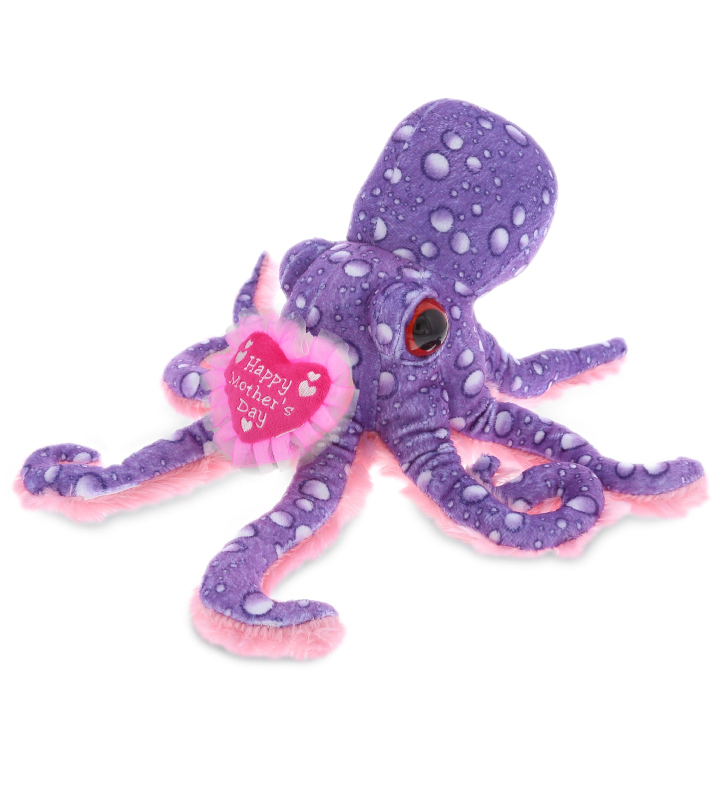 PLUSH MOTHERS DAY HEART - WILD COLLECTION PLUSH - 12" PURPLE OCTOPUS