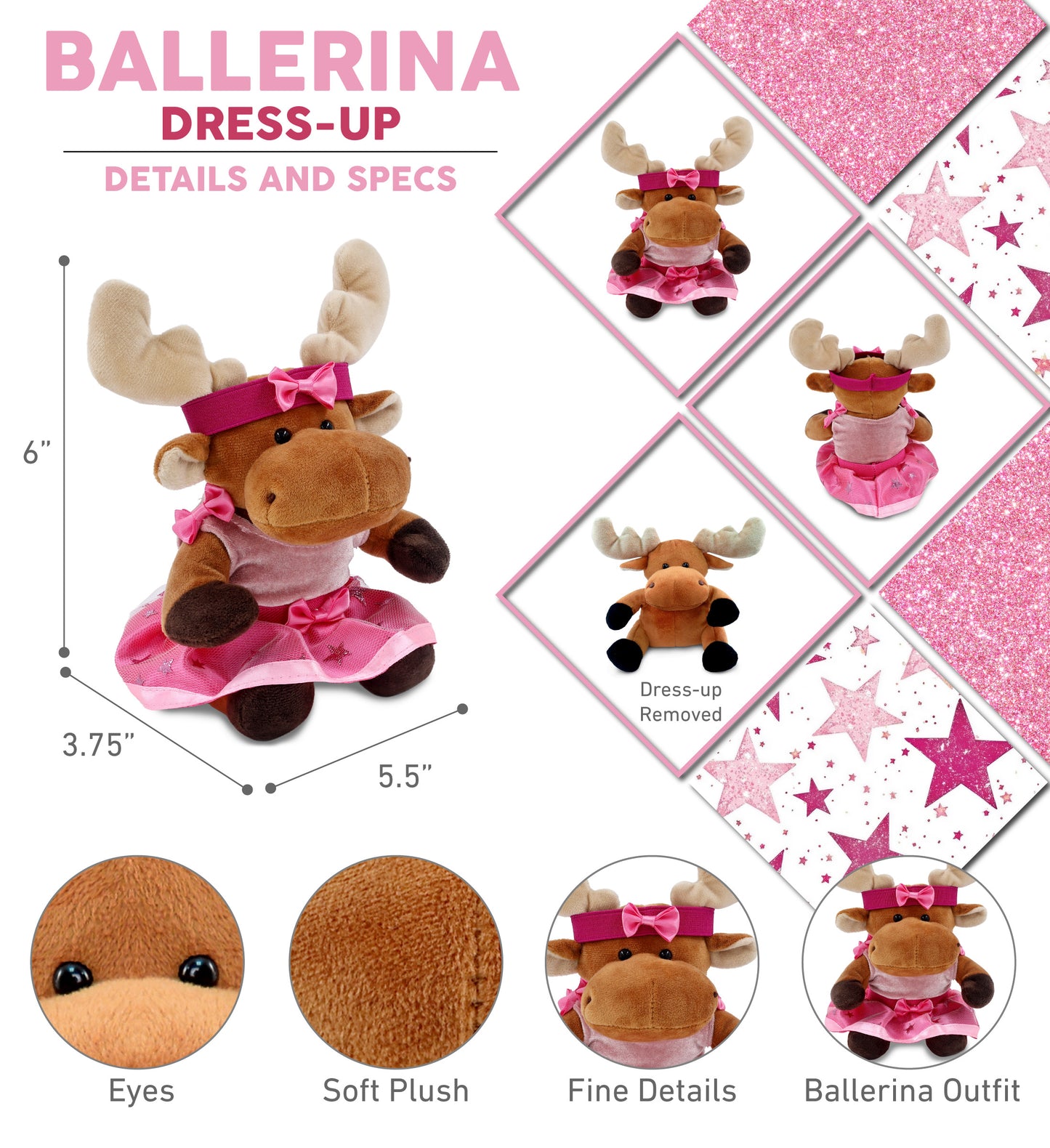 6" PLUSH - MOOSE Ballerina