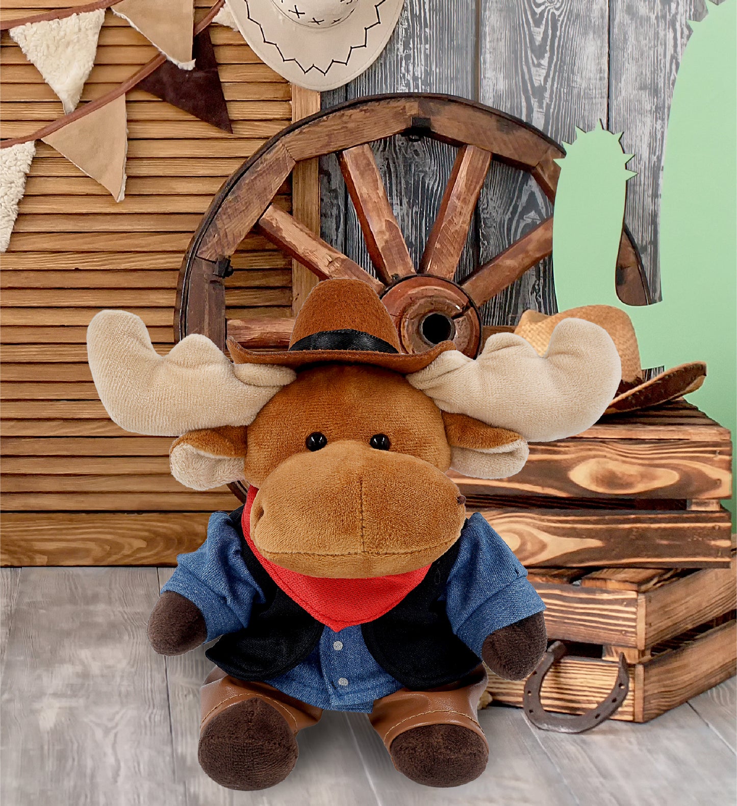 6" PLUSH - MOOSE COWBOY DRESS UP