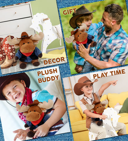 6" PLUSH - MOOSE COWBOY DRESS UP