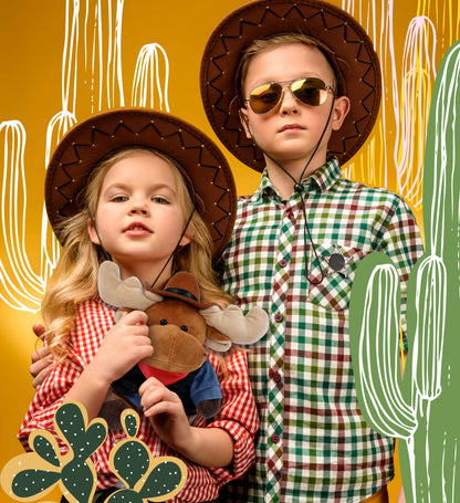 6" PLUSH - MOOSE COWBOY DRESS UP