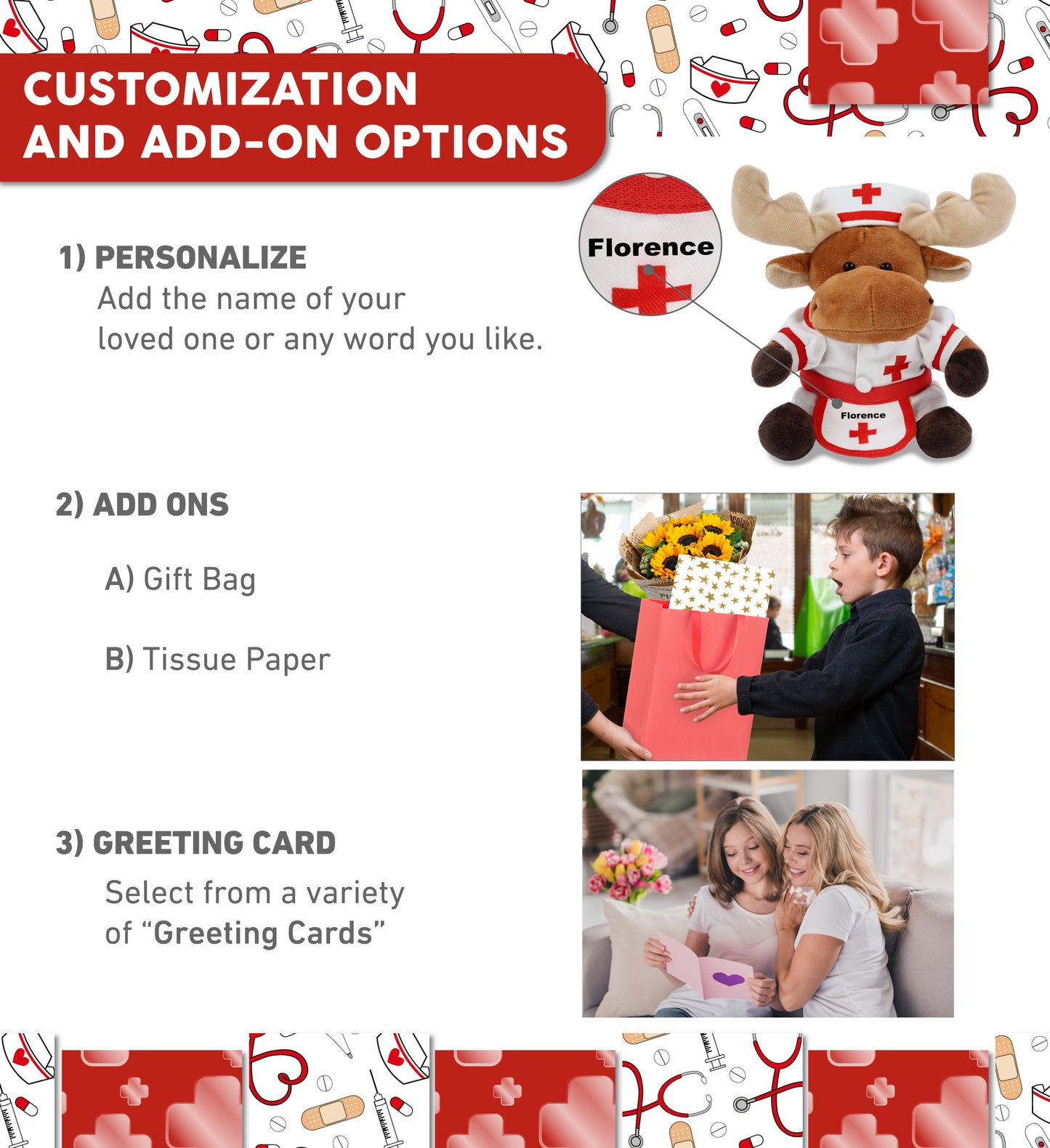 6" PLUSH - MOOSE NURSE DRESS UP