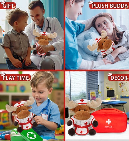 6" PLUSH - MOOSE NURSE DRESS UP