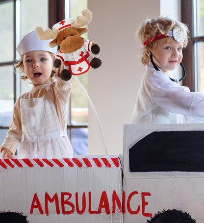 6" PLUSH - MOOSE NURSE DRESS UP