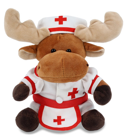 6" PLUSH - MOOSE NURSE DRESS UP