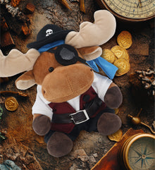 6" PLUSH - MOOSE WITH PIRATE DRESS UP