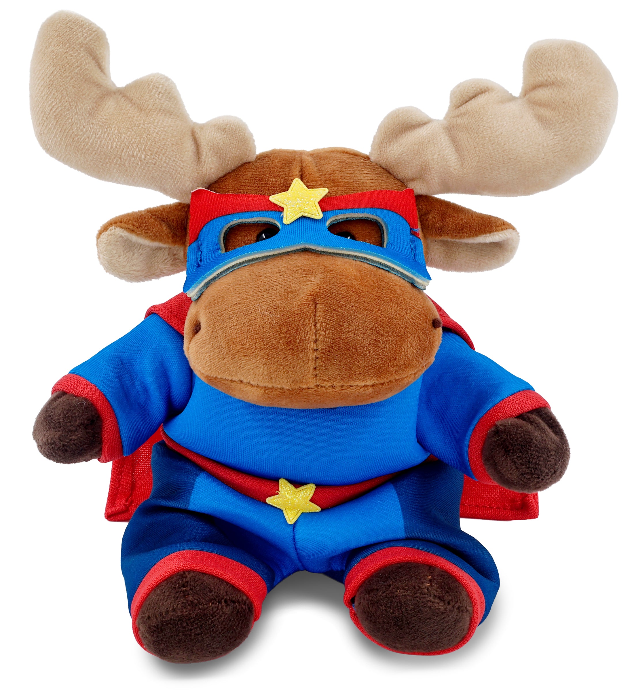 6" PLUSH - MOOSE WITH SUPER HERO DRESS UP