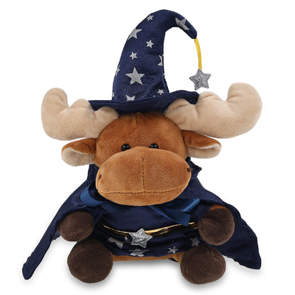 6" PLUSH - MOOSE WITH WIZARD DRESS UP