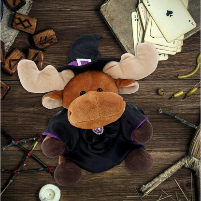 6" PLUSH - MOOSE WITH WITCH DRESS UP