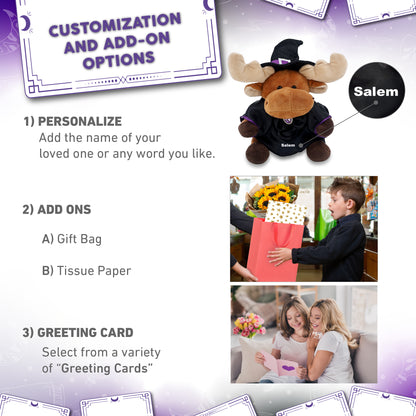 6" PLUSH - MOOSE WITH WITCH DRESS UP