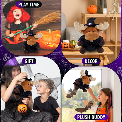 6" PLUSH - MOOSE WITH WITCH DRESS UP