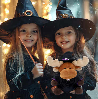 6" PLUSH - MOOSE WITH WITCH DRESS UP