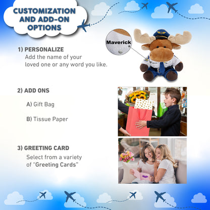6" PLUSH - MOOSE WITH PILOT DRESS UP