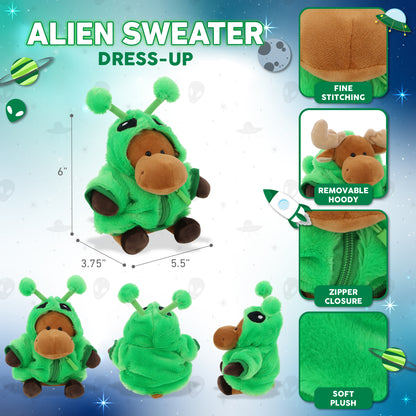 6" PLUSH - MOOSE WITH ALIEN SWEATER