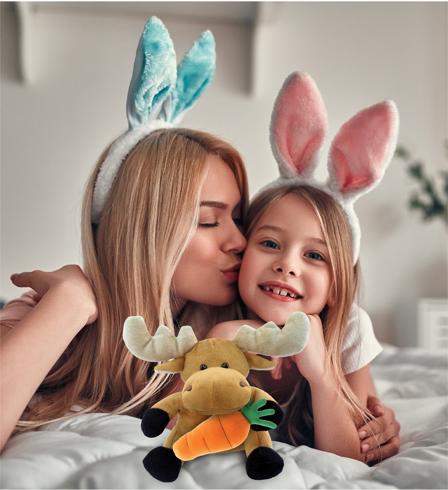 DolliBu Happy Easter Super Soft Plush Moose with Carrot Plush Toy - 6 Inches